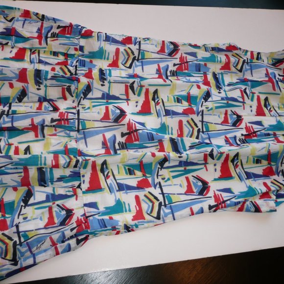 Milly Minis Sailboats Graphics Drop Waist Ruffle Girl Size 8 Summer Cotton Dress - Picture 7 of 8